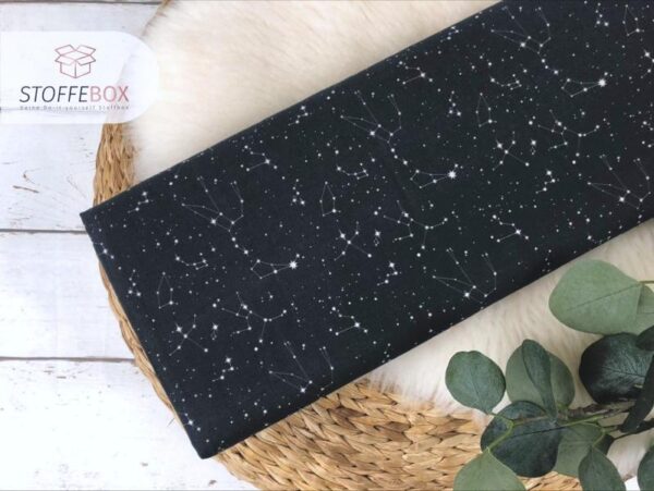 Reststück 40cm Webware - Baumwolle - Galaxy / Universum (schwarz)