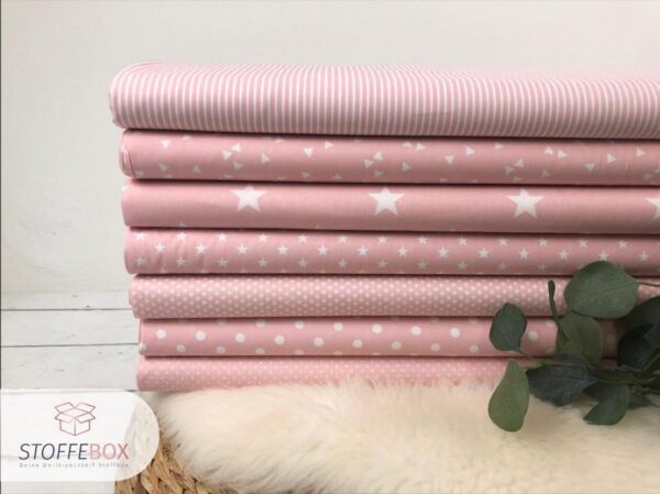 Webware/Baumwolle Öko-Tex-100 - weiße Streifen schmal (rosa) – Bild 3