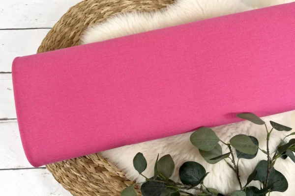 elastischer Baumwolljersey mit Jeansoptik in pink