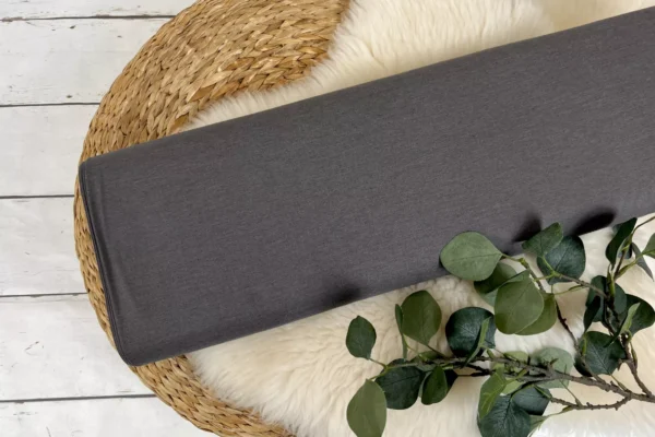 Stretch Leinen Stoff in Uni Farbe grau