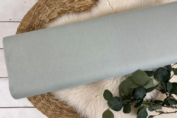 Stretch Leinen Stoff in Uni Farbe mint