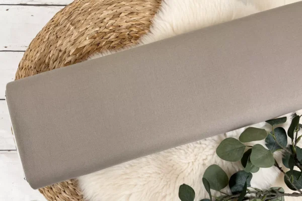 Stretch Leinen Stoff in Uni Farbe taupe