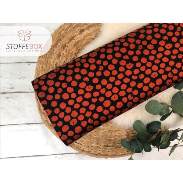 Jaquard - Kreise / große Punkte Polka Dots ( dunkelpetrol  /rost - schwarz) – Bild 2