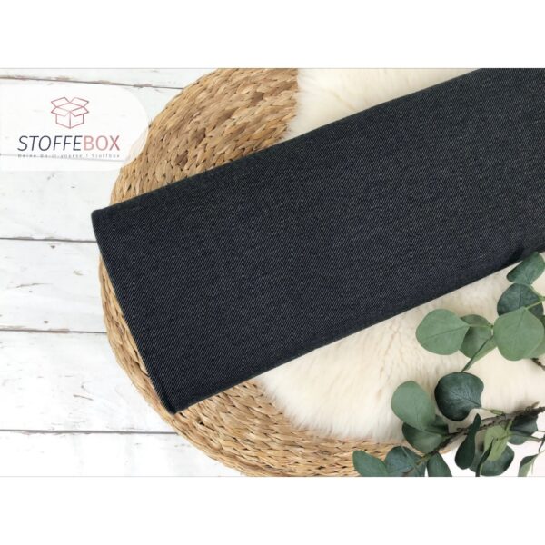 Reststück 30cm Jeansjersey - Uni  schwarz - Öko-Tex-100