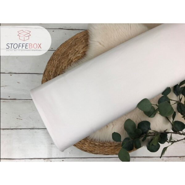 Reststück 35cm Sweat Stoff angeraut - Uni ecru - Öko-Tex-100