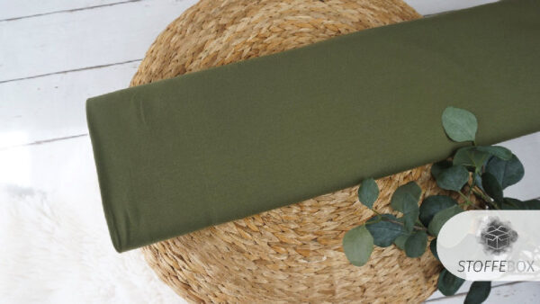 Jersey Stoff uni Olivgruen