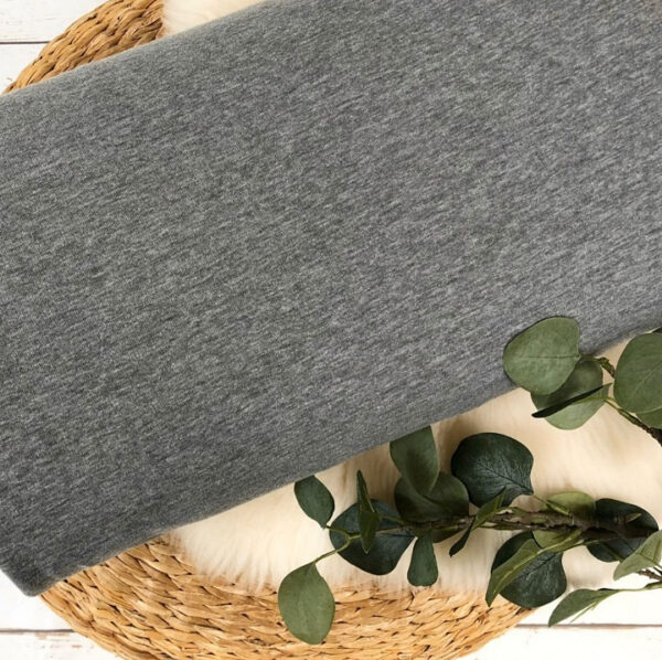 angerauter Sweat Uni meliert (grau) – Bild 2