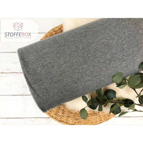 angerauter Sweat Uni meliert (grau)