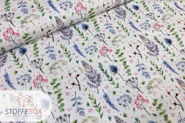 Baumwolljersey Jersey - Blumen  Sommer Blumenwiese