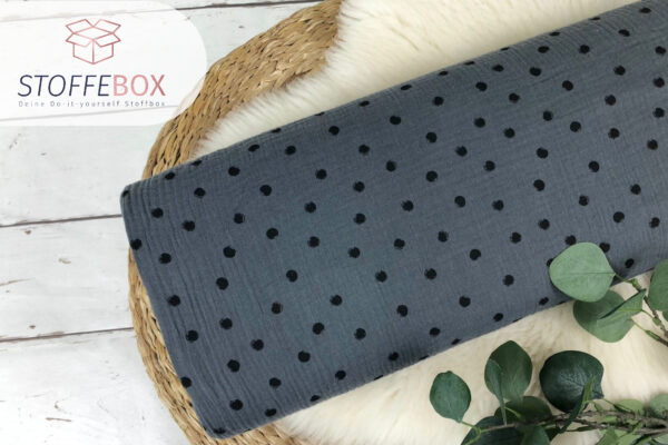 Musselin Stoff / Double Gauze - Punkte Polka Dots Tupfen (Farbe wählbar) Öko-Tex 100 – Bild 8