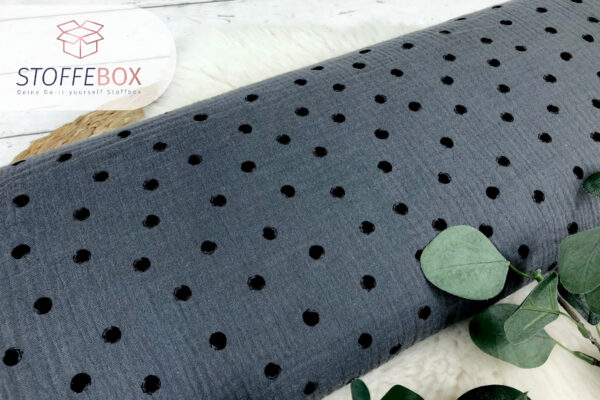 Musselin Stoff / Double Gauze - Punkte Polka Dots Tupfen (Farbe wählbar) Öko-Tex 100 – Bild 9