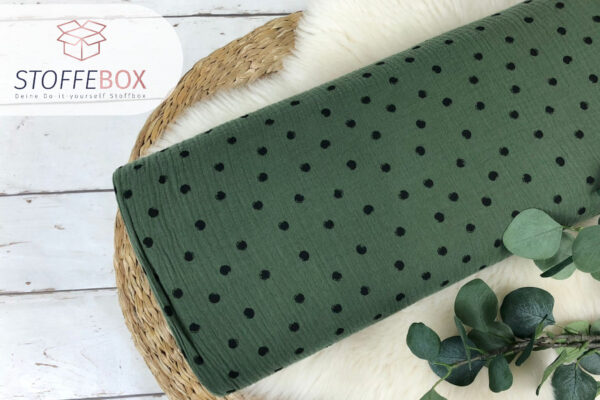 Musselin Stoff / Double Gauze - Punkte Polka Dots Tupfen (Farbe wählbar) Öko-Tex 100 – Bild 6