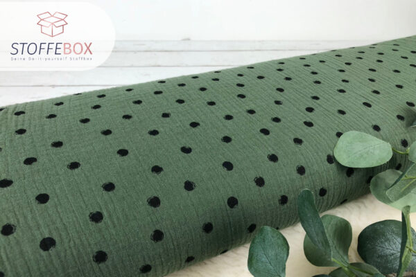 Musselin Stoff / Double Gauze - Punkte Polka Dots Tupfen (Farbe wählbar) Öko-Tex 100 – Bild 7