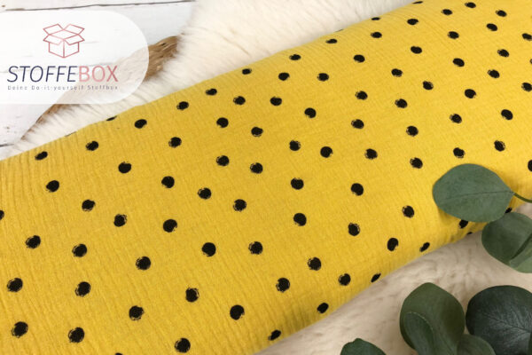 Musselin Stoff / Double Gauze - Punkte Polka Dots Tupfen (Farbe wählbar) Öko-Tex 100 – Bild 5