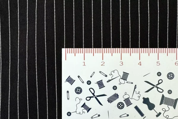 Hosenstoff Anzugstoff Stretch Nadelstreifen schwarz und dunkelblau – Bild 5