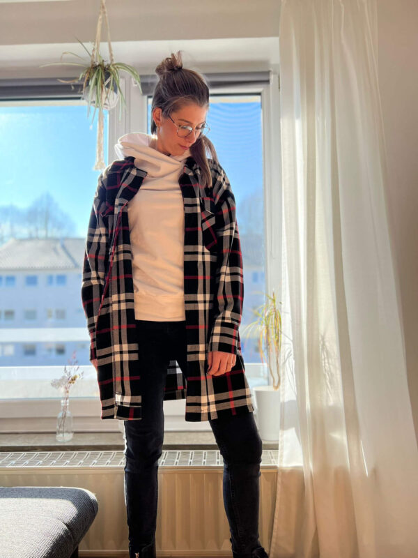 Blazer- und Hosenstoff stretch - Karo, Schottenrock, Kariert (dunkelblau-rot-bordeaux) – Bild 7