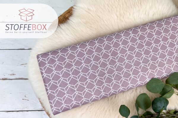 Webware, Baumwolle Popeline - geometrische Waben -  altrosa - Öko-Tex-100, Made in Spain – Bild 2