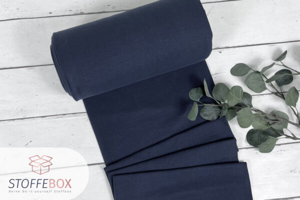 Bündchen Feinripp Schlauchbündchen marineblau