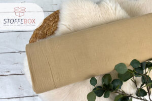 Double Gauze Musselin in der uni Farbe beige