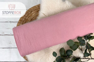 Double Gauze Musselin in der uni Farbe dunkelrosa