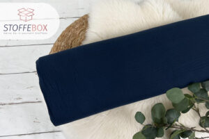 Double Gauze Musselin in der uni Farbe navy