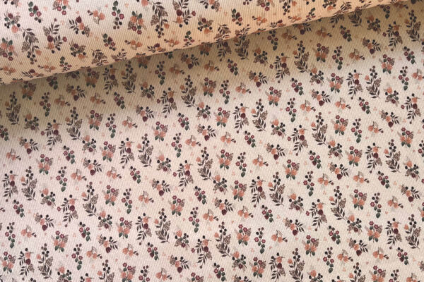 Ripp Jersey gemustert Blumenwiese beige