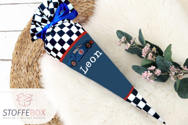 Geschwistertüte personalisiert mit Namen blau navy
