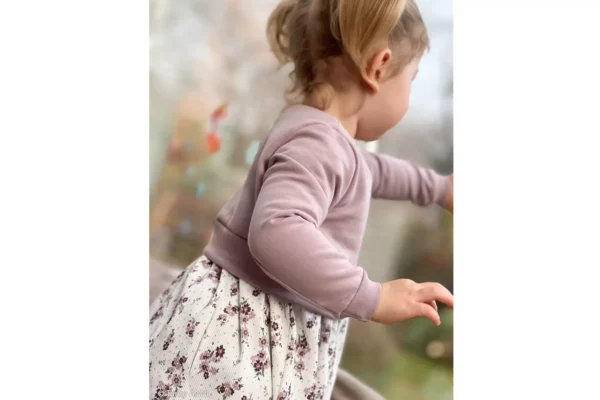 Ripp Jersey leicht - Blumen Muster Blumenwiese beige und ecru - Öko-tex-100, Swafing – Bild 6