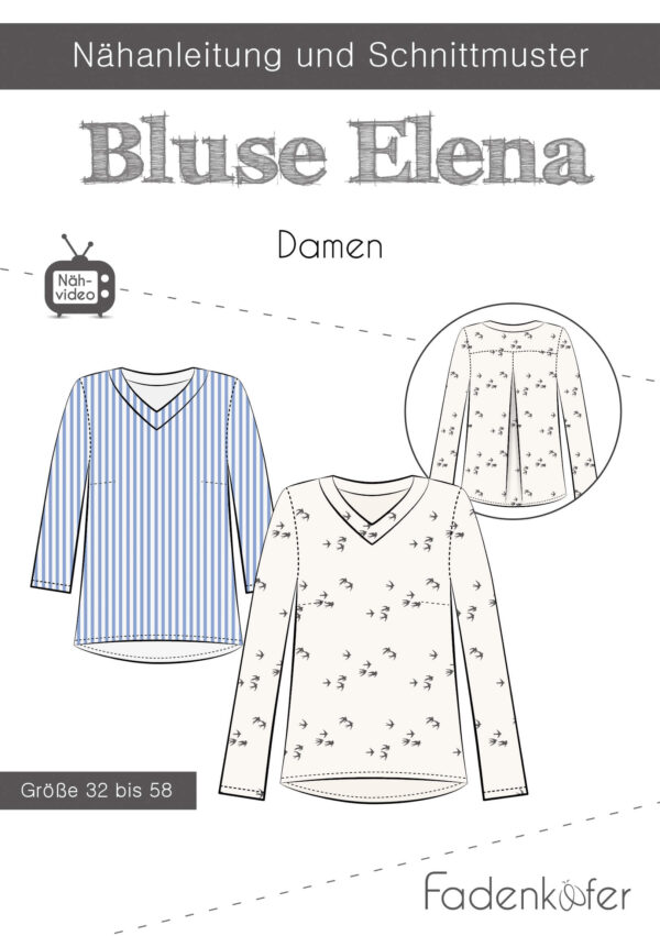 Schnittmuster Fadenkaefer für Bluse Elena Damen