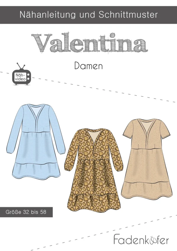 Schnittmuster Fadenkaefer für Kleid Valentina Damen