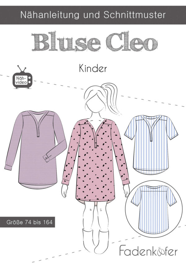 Schnittmuster Fadenkaefer für Bluse Cleo Kinder