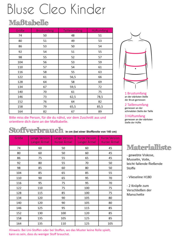 Papierschnittmuster Fadenkäfer Bluse, Tunika Cleo Kinder – Bild 4
