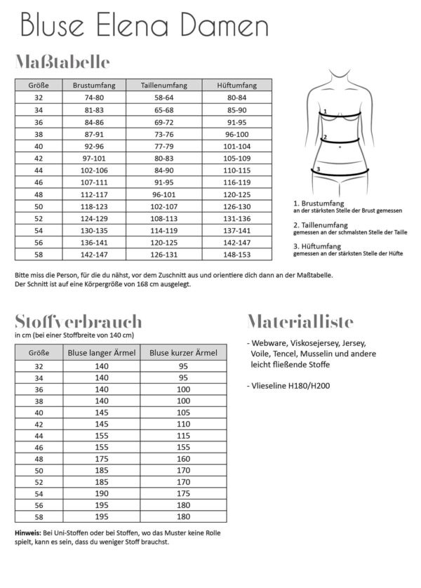 Papierschnittmuster Fadenkäfer Bluse Elena Damen – Bild 2