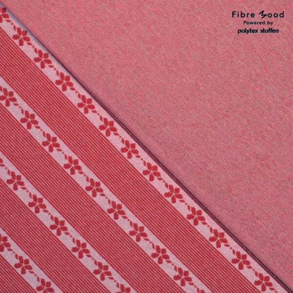Fibre Mood 19 Thea und Jules - Jacquard Stoff Strickware abstrakte Blumen in rot- Öko Tex 100 – Bild 5