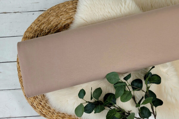 French Terry Sommersweat uni un der Farbe beige