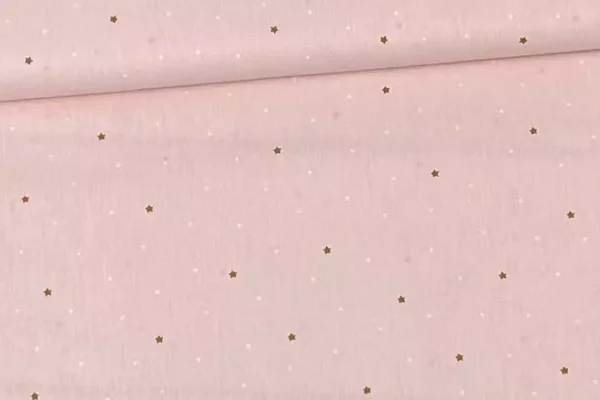 Bio Baumwollstoff Popelin Kinderstoff mit Sternenhimmel in rosa