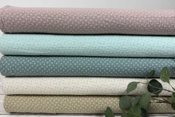 Musselin Stoff Blümchen Muster