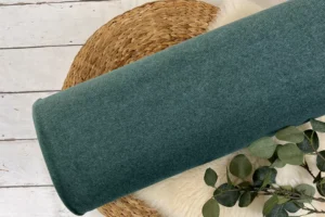 Elastischer Feincord Stoff aus Baumwolle in grün meliert