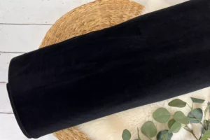 Elastischer Feincord Stoff aus Baumwolle in schwarz