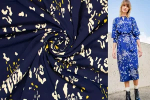 Fibre Mood 21 Josephine als Viskose Tencel Mix im abstrakten Design in blau
