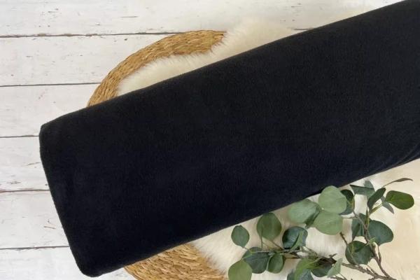 Sherpa Fleece aus Baumwolle - Uni schwarz - Öko-Tex-100 – Bild 2