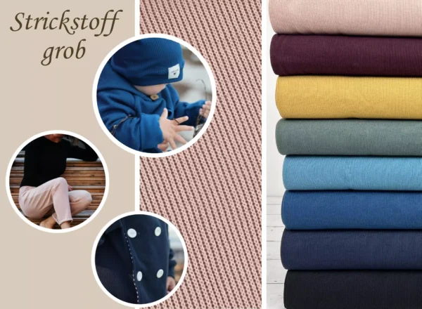 Strickstoff grob - Uni pastellrosa - Öko-Tex-100 – Bild 6