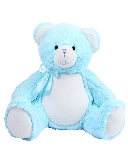 hellblauer Teddybär kuscheltier mit namen für jungs