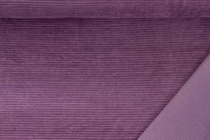 Elastischer Breitcord Jersey Stoff aus Baumwolle in aubergine