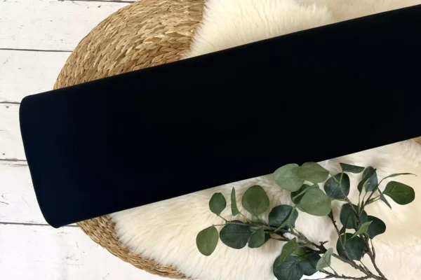 Reststück 40cm French Terry Bambus Stoff - Uni schwarz - Öko-Tex-100, Sommersweat – Bild 2