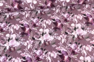 Jersey Stoff mit großen Blumen in mauve