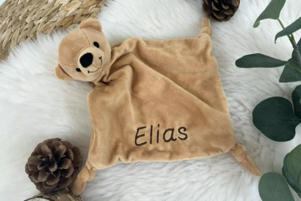Schnuffeltuch Teddybär mit Namen personalisiert