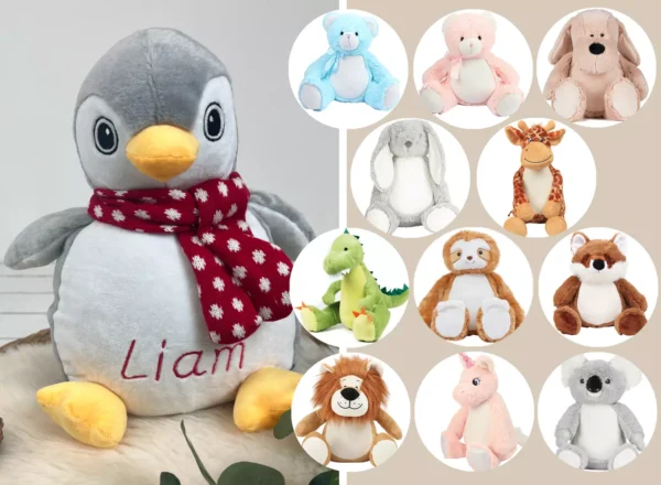 großes Kuscheltier mit Namen für Babys, Jungen und Mädchen