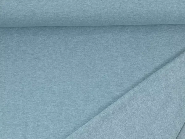 melierter Soft Sweat Stoff angeraut in der Uni Farbe mint