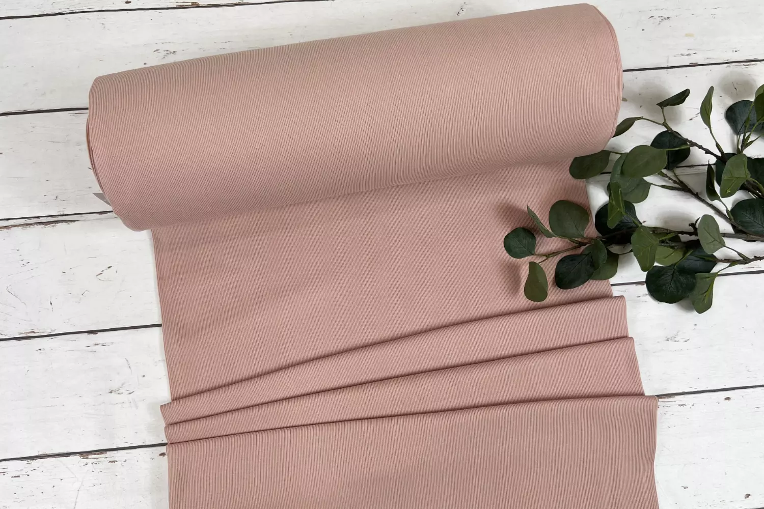 Rippbündchen Stoff als 50cm Schlauchware in rosa